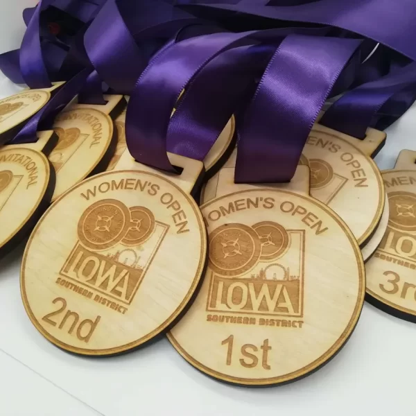 Iowa women's climbing medals.