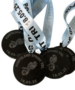 Custom slate medal for triathlon event