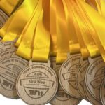 Custom wooden medal for running event